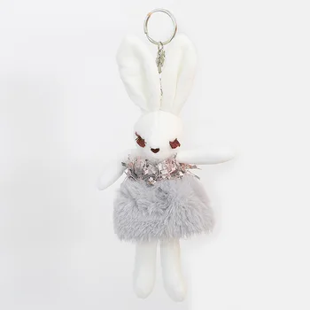 Elegante e Luxuoso Novo bonito bonito coelho de coelho chaveiro Casais Estilo de pingente doce fashione macio presente de aniversário