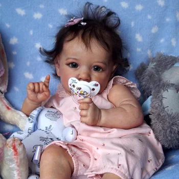 Boneca-Kit de Bebe Reborn Baby 22 Polegadas Darren Realistas Toque Suave Pano de Corpo de Vinil sem pintura Inacabada em Branco Peças DIY Brinquedo