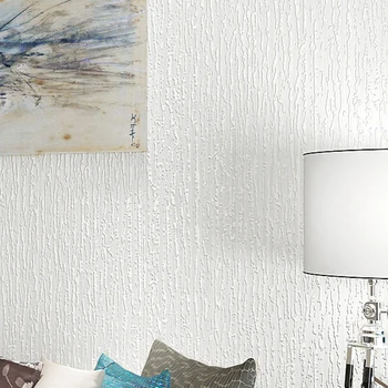 Nordic Simples Branco Puro Não-tecido de papel de Parede Simples em 3D Estereoscópico, Sala de estar, Quarto, Loja de Roupas Decoração Rolo de revestimento de Parede