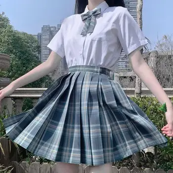 japonês mulheres de mini-saia xadrez de verão cintura alta saia plissada coreia kawaii harajuku girls dança bonito sexy de uma linha de saias
