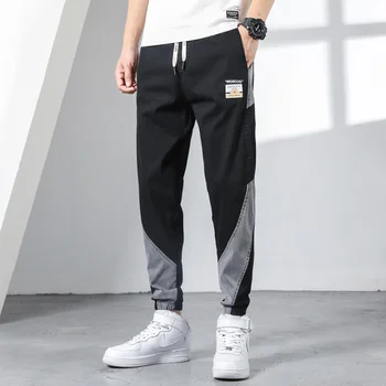 Moda Primavera Verão do Algodão dos Homens calça Jeans Harlan Streetwear, Denim, Calças de Harajuku Corredores de Cintura Elástica de Calças Masculinas M-5XL