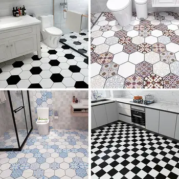 Casa de banho cozinha wc piso adesivos impermeável auto-adesivo papel de parede chão antiderrapante varanda telhas grossas e resistentes ao desgaste