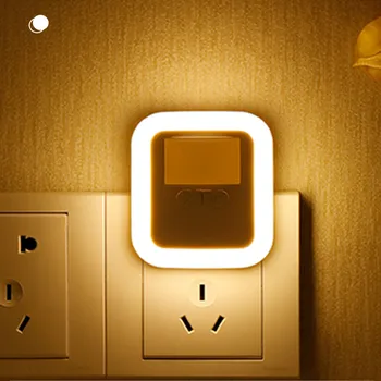 LED Plug-in Sensor de Movimento de Parede de Luz Lâmpada da Noite de Luz com Brilho 60 Tempo de Iluminação Ajustável para a Sala de WJ914