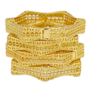 Moda das Mulheres de 24K de Luxo Bracelete de Ouro da Etiópia Pulseira de Atacado Designer Liga Jóia do Casamento de Luxo Havaiano Jóias