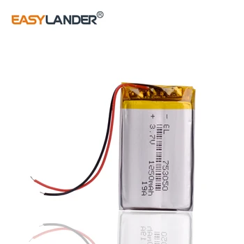 3,7 V 753050 1200mAh Recarregável do li-Polímero da Bateria do Li-íon Para o controlador Remoto de Flash de iluminação DIY PAD Lampe em seu GPS