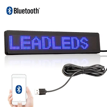 Leadleds do Carro do DIODO emissor de Mensagem de Assinar Placa Bluetooth Conectado Smartphone Programável para Janelas do Carro, de Táxi, de Frente de Loja (Azul) e 23CM