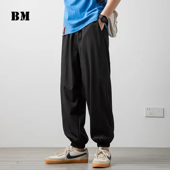 Japonês Moda Streetwear Folgado Casual Calças De Harajuku Plus Size Corredores De Homens Vestuário 2021 Coreano De Hip Hop Calça Masculina
