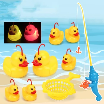 Indução De Pato Pesca Brinquedos De Praia Piscina De Água Jogo De Brinquedos De Exterior Linda Interativo Animal De Peixe Vara De Crianças De Presente