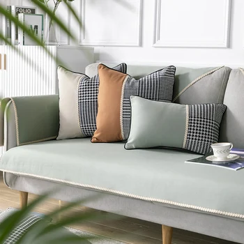 30x50/45/50 cm de luxo moderno houndstooth patchwork pillow case capa de almofada lombar travesseiro capa para encosto