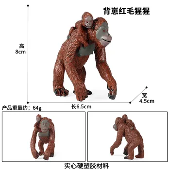 Transfronteiriços de modelo animal para crianças de simulação de zoo orangotango orangotango macaco estático boneca de plástico
