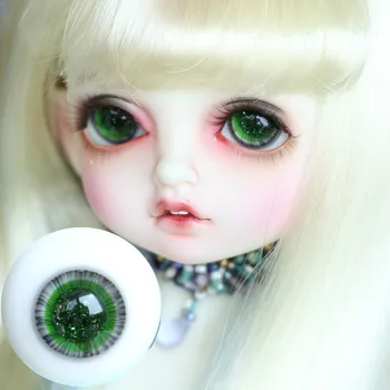 BJD boneca de olhos adequado para 1-3 1-4 1-6 tamanho full flash verde claro espírito brilhante super boneca boutique de acessórios