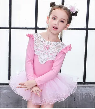 Crianças Rendas De Algodão Profissional De Ballet Tutu De Ginástica Collant Menina Dança Traje Colete Bebê Vestido Tutu
