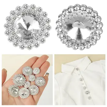 DIY Acessórios de Vestuário Costura Artesanato Decoração de Metal, Strass, Botões de Camisa de Botões de Acessórios de Scrapbook