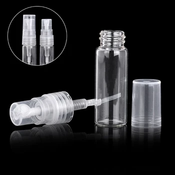 2021 Novo 100Pcs 3ml Mini Clara de Plástico Reutilizável Frasco de Spray de Perfume Bochechos Atomizador