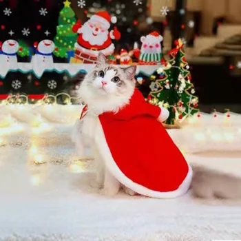 Ajustável De Natal Animal De Estimação Com Roupas De Inverno Quente Cão Gato Engraçado Manto Lenço De Cabeça De Filhote De Gatinho Traje De Suprimentos