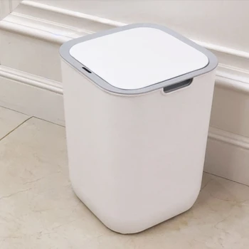 Nordic Bonito Branco Lixeira Automática De Quarto De Luxo Impermeável Inteligente Lata De Lixo Da Cozinha Office Kosz Na Smieci Produtos Home 50