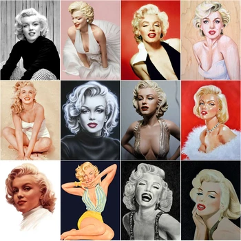 Superstar Marilyn Monroe Diy 5D Diamante Pintura Senhora Completo Quadrado e Redondo Bordado Mosaico Arte de Parede Cruz Artesanais de Decoração de Casa