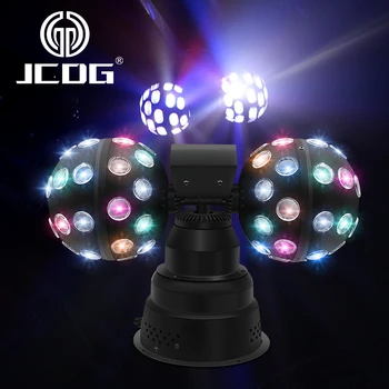 JCDG Factory Outlet da Fase do Diodo emissor de Discoteca Efeito de Luzes Estroboscópicas Colorido Rotação de Duplo Cristal de Bola Mágica de Iluminação para Festa em Casa