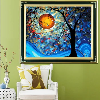 Pinturas de Van Gogh árvore dos sonhos Pintura a Óleo Viver Quarto de Lona de Algodão 11CT Ponto de Cruz, Kits de 100% de precisão Impresso
