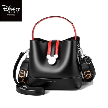 Disney Bolsa Mickey Mouse Kawaii Cartoon Bolsa de Ombro Mochila Cartoon Retro Selvagem Saco Simples e Elegante Saco de Mulheres Presente