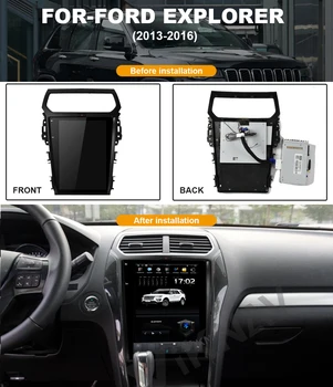 Sistema Android Vertical da Tela de Carro GPS de Navegação de Para-Ford Explorer 2013-2016 DVD Multimídia Player