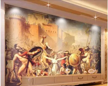Personalizado mural de fotos em 3d papel de parede clássica Europeia, personagem de guerra de pintura a óleo, tv sala de estar de plano de fundo de papel de parede para parede 3 d