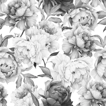 beibehang Personalizado Preto-e-branco, peônia flor mural de papel de parede papel de parede decoração da casa foto revestimento de parede tropical PLANO de fundo