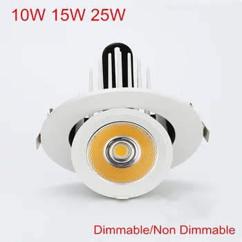 10W 15W 25W Dimmable do DIODO emissor de Tronco emissor de luz Downlight do COB Teto Rotação de 360 Graus recessed do diodo emissor de Luz Interior AC110 220V + Driver