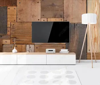 Baçal personalizados em 3D papel de parede mural do bloco de madeira tábua de madeira combinação de textura de papel de parede de sala de estar, quarto, decoração de papel de parede