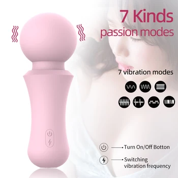 Varinha mágica Vibradores para as Mulheres de Carga USB Mini AV Vara Feminino Ponto G com Massageador do Clitóris Estimulador os Brinquedos Sexuais para a Mulher
