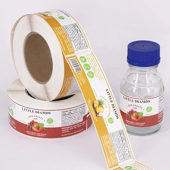 biodegradáveis personalizadas impermeável spice jam jarra de vidro adesivos , papel de segurança alimentar de impressão de rótulo para garrafa