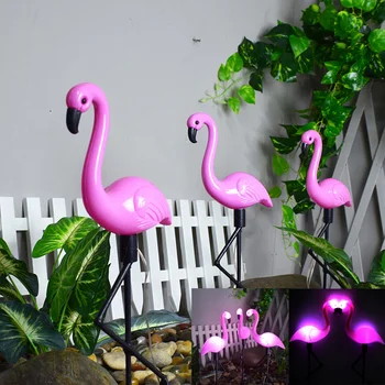 Solar Flamingo A Lâmpada Solar Da Flor De Rosa Lâmpada Paisagem Ilumina A Lâmpada Solar Exterior Impermeável Varanda, Pátio Villa Decoração De Jardim