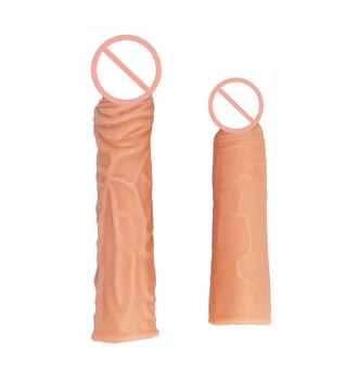 Suave e Realista Extensão de Preservativos Ampliado e Estendido Vibrador Conjuntos de Acessórios Sexuais para aumento do Pênis Masculino Adulto Brinquedos