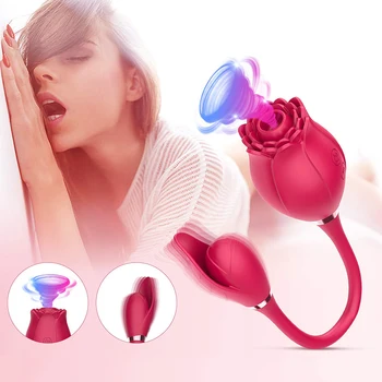Rose Vibator Brinquedo para as Mulheres Chupando Vibrador Poderoso Vagina, Clitóris Estimulação do Mamilo Otário Feminino Masturb Adulto do Sexo Produto